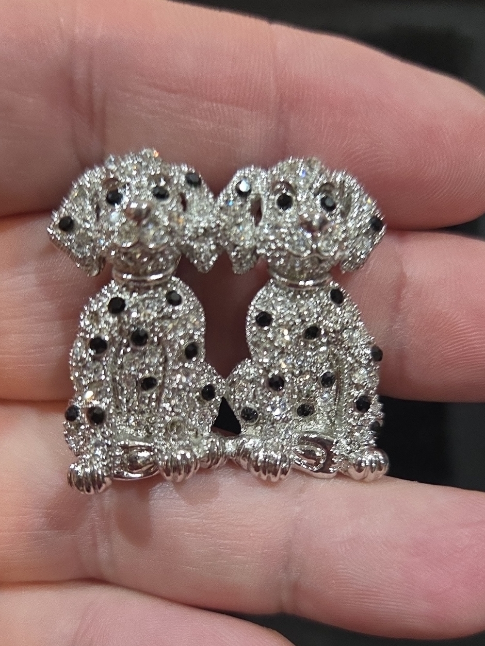 RHINESTONE DOG BROOCH